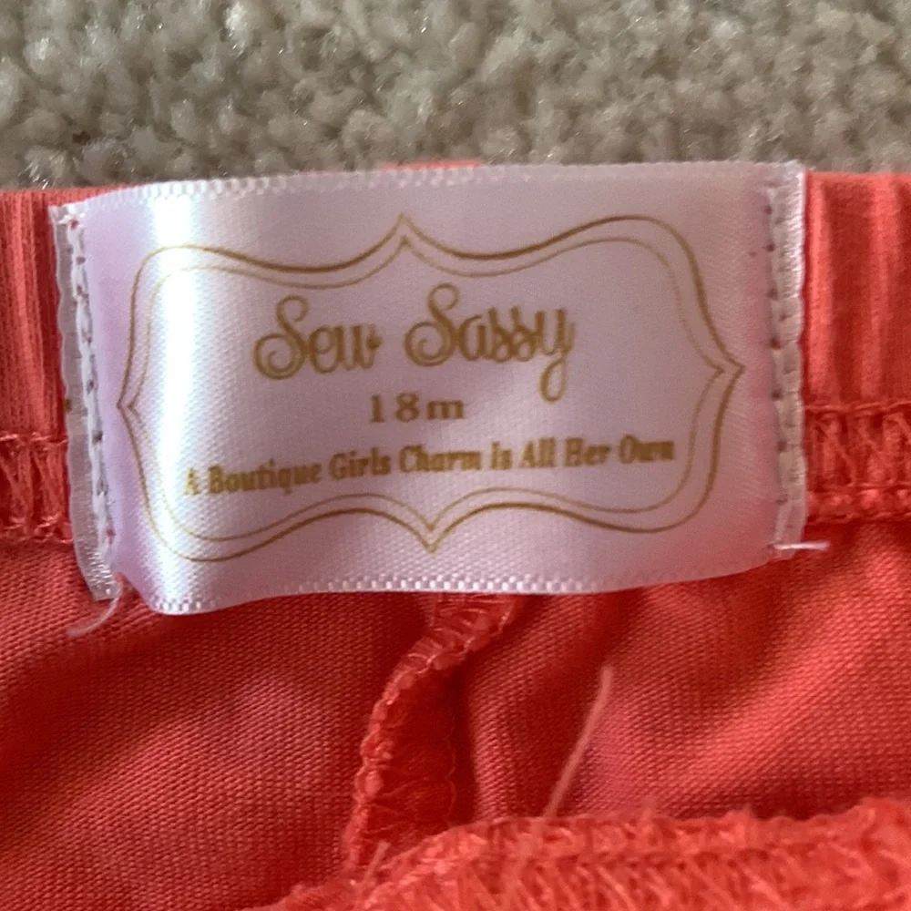 Sew Sassy Coral Ruffled Leggings
